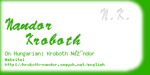 nandor kroboth business card